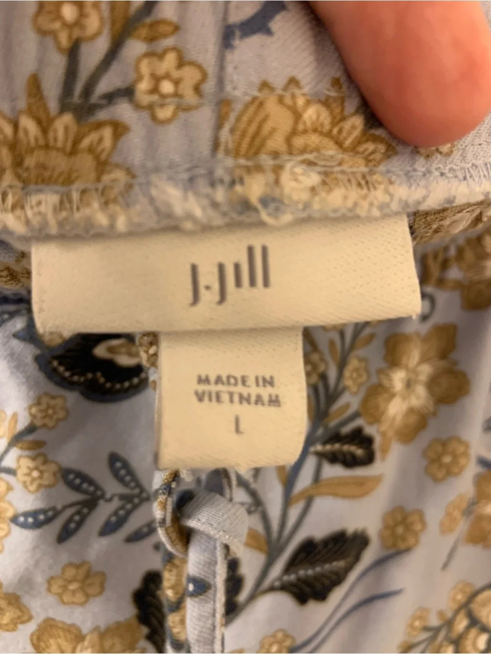 J. Jill Light Blue Floral Drawstring Bermudas